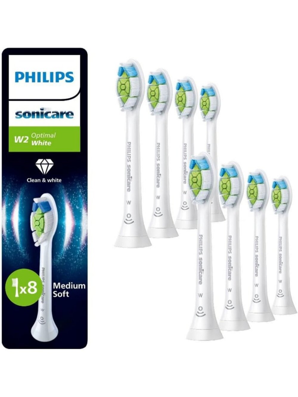 Optimal White Replacement Toothbrush Heads - Pack of 8 for Superior Oral Care